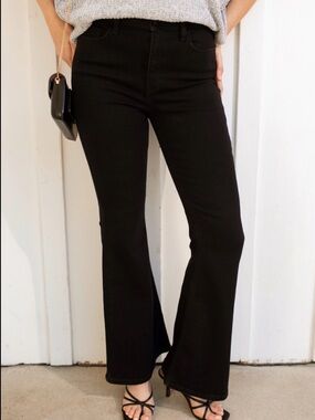 NEW CARLY JEAN LOS ANGELES CJLA Austin Flare Jeans High Rise Black 1X